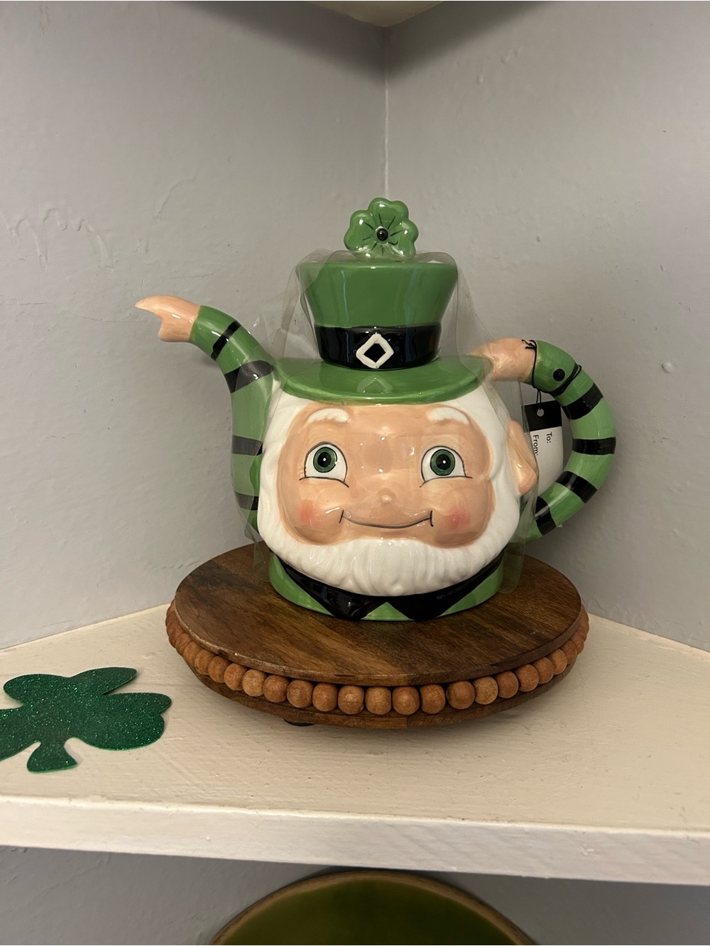 Joanna Parker Green Leprechaun Face Teapot - Ceramic St. Patrick's Day Decor